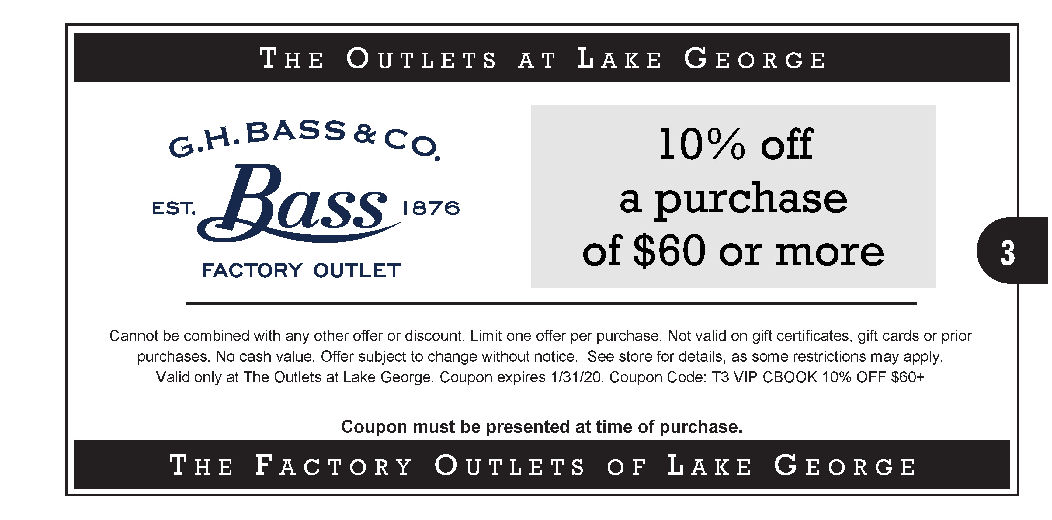 G H Bass Co Outlet Store Discount Coupon Printable