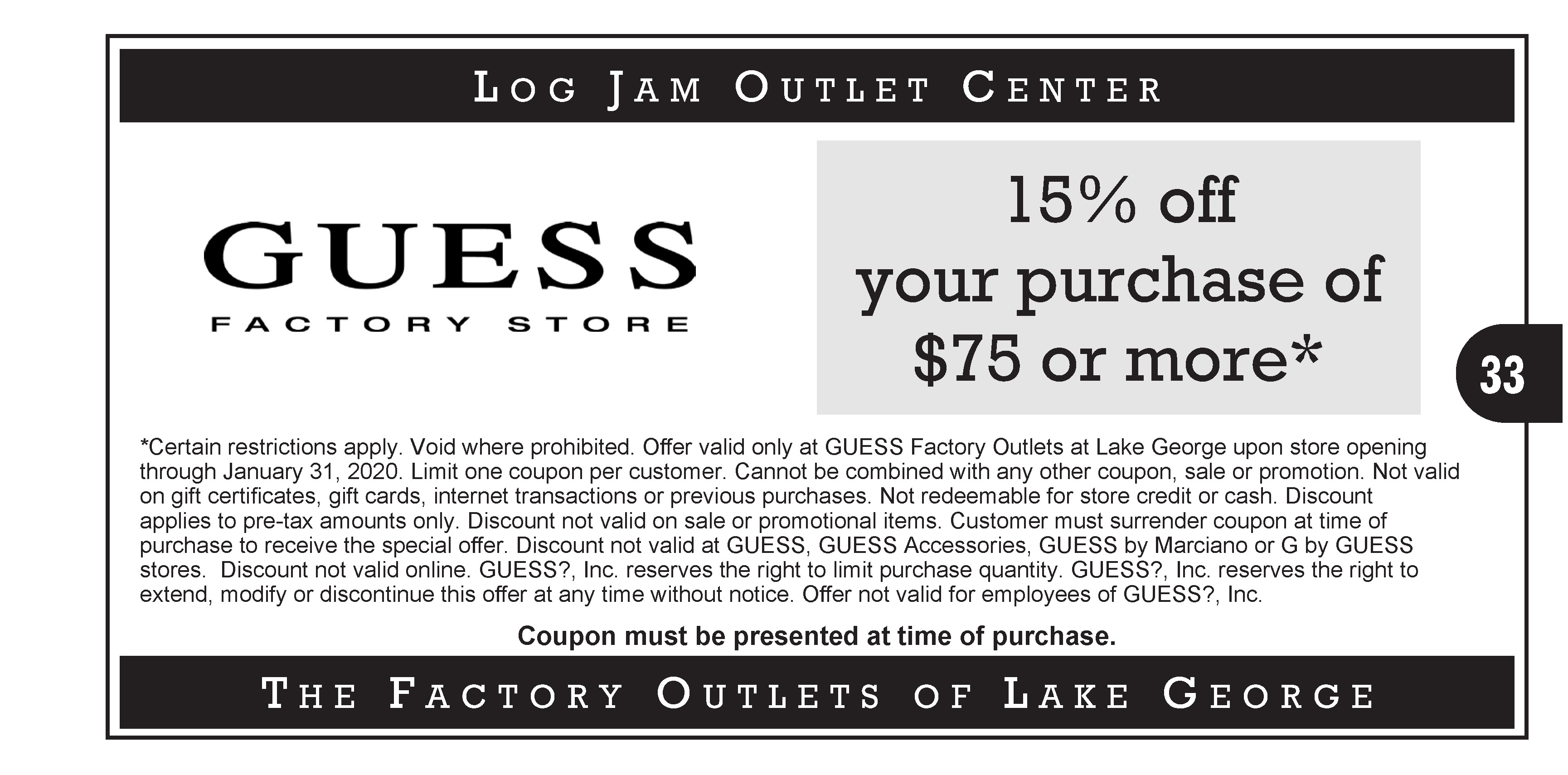 logjam lake george coupons
